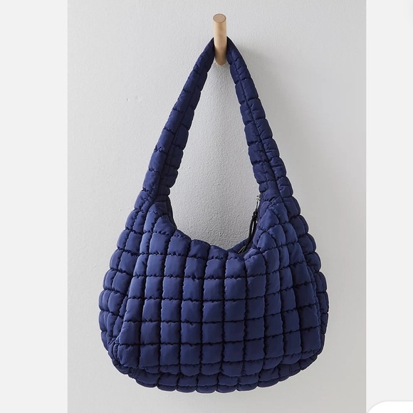 Free People Quilted Carryall Bag in Navy Baby - Picture 3 of 5